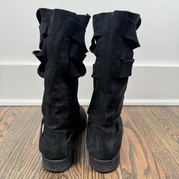 Eileen Fisher black suede mid calf pull on boots size 6.5 - Picture 5 of 8